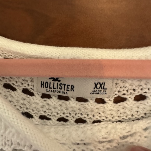 Hollister Women's White Easy Crochet-Style Crew Sweater Size XXL - Picture 6 of 15
